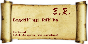 Bogdányi Réka névjegykártya